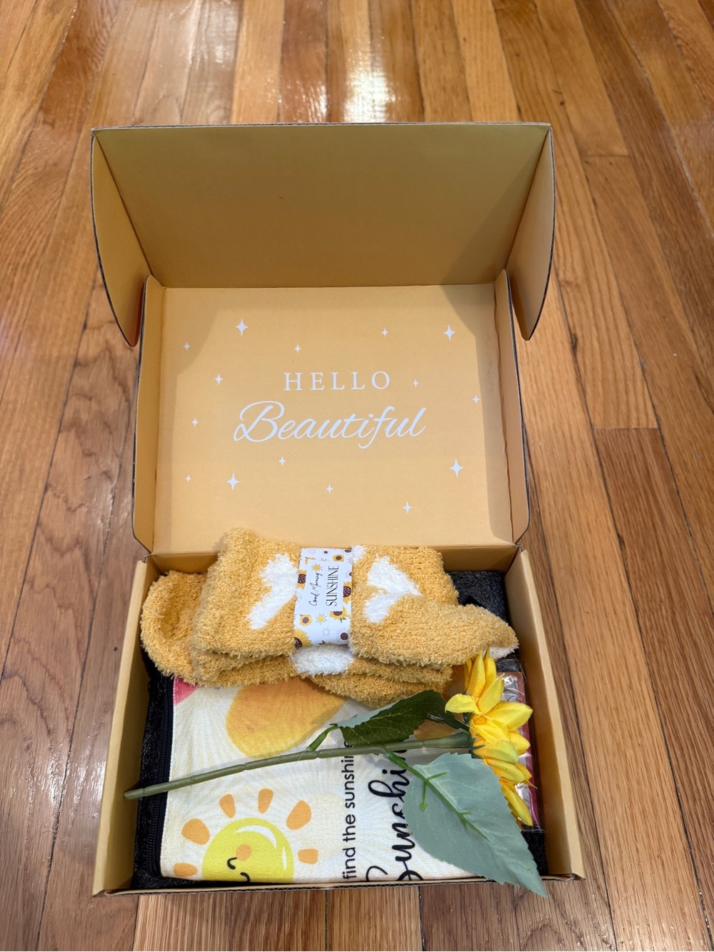 Sunshine Gift Box with Yellow Floral Accents